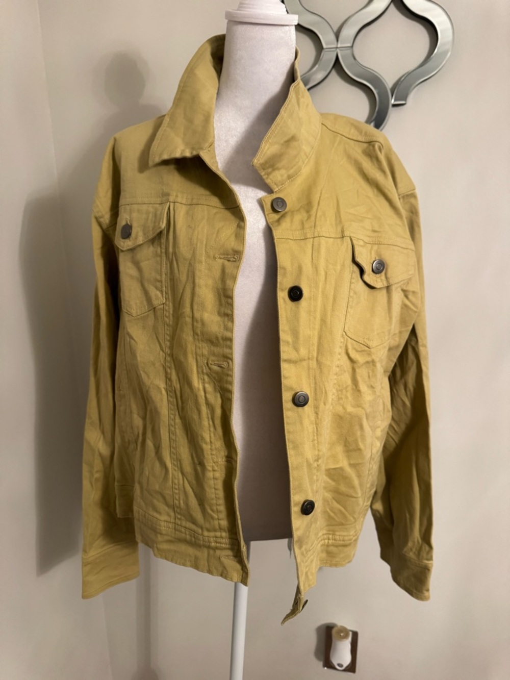 Women’s Yellow Jean Jacket - Lightweight Cotton Utility Jacket